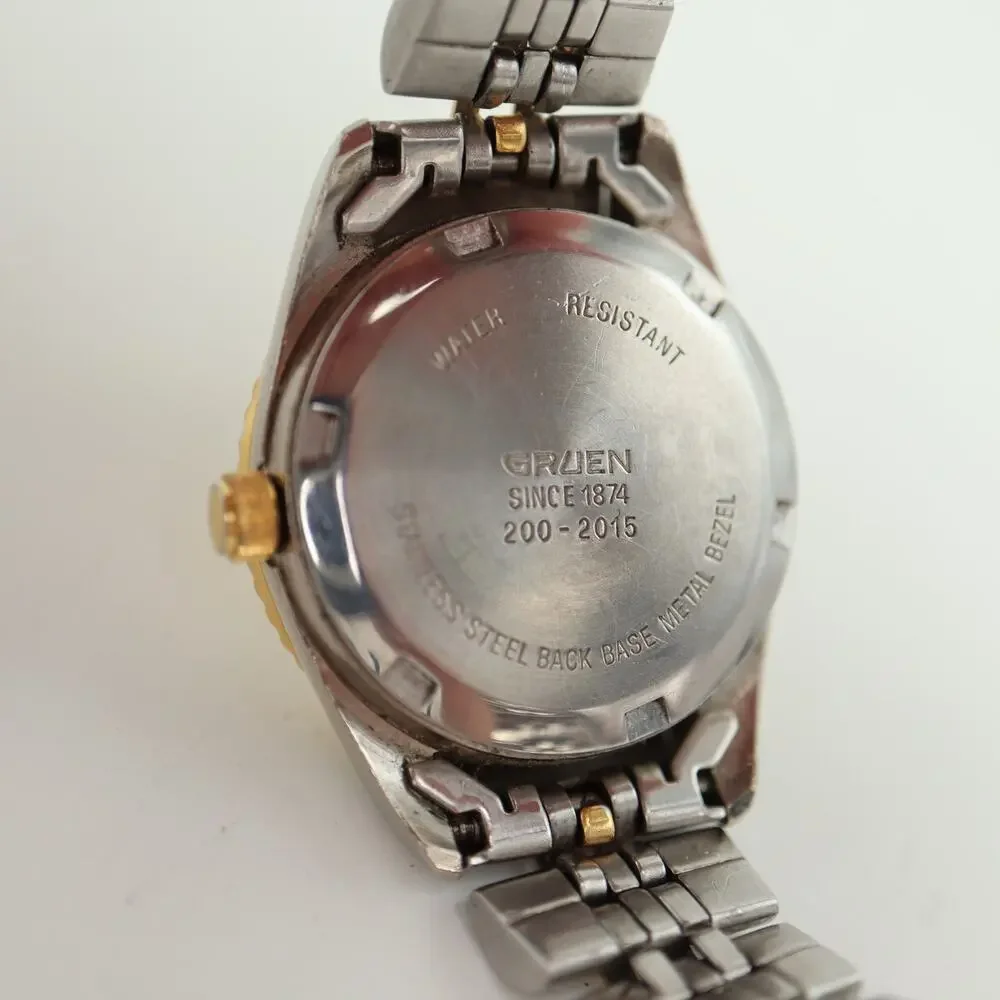Vintage Gruen Two Tone Presidential 26mm Womens Watch Steel Bracelet New Battery